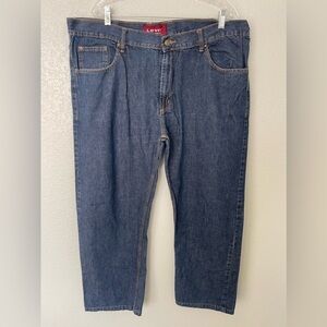 LEVI'S 501 Men's Straight Leg Zip Fly Jeans Dark Washout 46 x 28